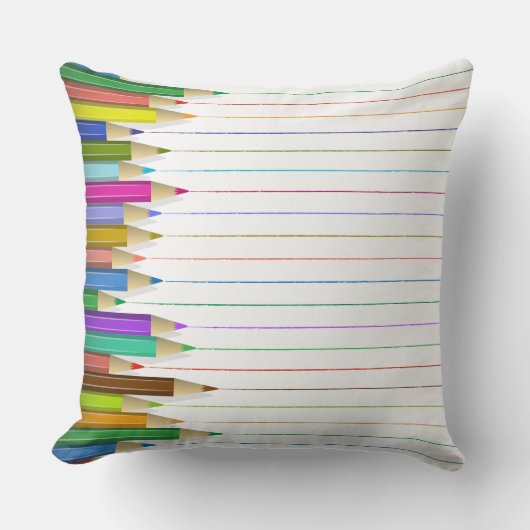 枕 – 色付き鉛筆ライン (正面)