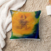 枕: 豊富で青いbackgrounの黄色いヒマワリ クッション (ブランケット)