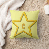 枕 – 金ゴールドスターイニシャル (ブランケット)