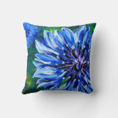 枕：青いバッチェロールのボタン クッション (裏面)