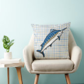 枕 – 青いマーリンオンプレイド (椅子)