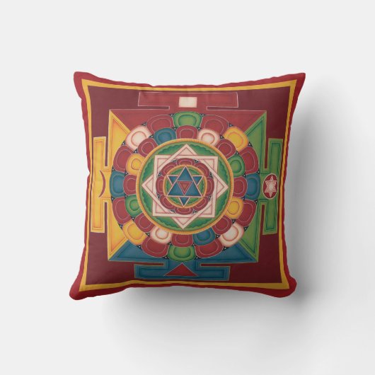 枕- 5つの地球の要素の曼荼羅 クッション (裏面)