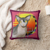 枕| Sphynxスフィンクスの子猫猫のピンク クッション (ブランケット)