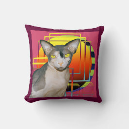 枕| Sphynxスフィンクスの子猫猫のピンク クッション