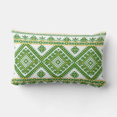 枕Lumbar 13のx 21インチの緑の刺繍 ランバークッション (裏面)