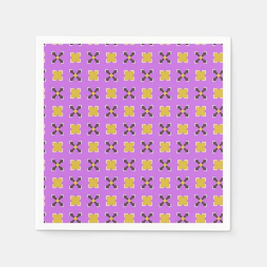 枕PP 51: 1 / 3ピンクイエローブラウン スタンダードカクテルナプキン (正面)