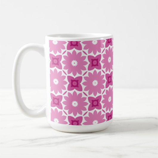 枕PP 80: 2 of 3ピンクの花 コーヒーマグカップ (左)