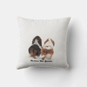 枕w/Sayingは"バセット犬します家に家"を クッション (裏面)