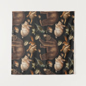 林お洒落動物花柄 タペストリー (正面(横))