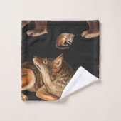 林お洒落動物花柄 バスタオルセット (ウォッシュタオル)