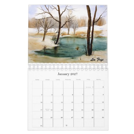 林のWatercolors2013 カレンダー (1月 2027)