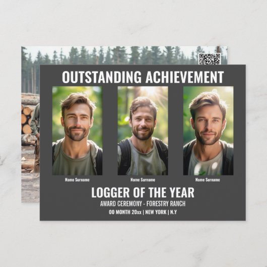 林業はがきテンプレート5 photo DIY logging ポストカード (正面/裏面)