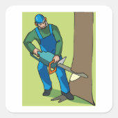 林業労働者 スクエアシール (正面)