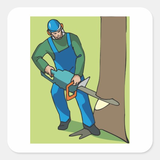 林業労働者 スクエアシール (正面)