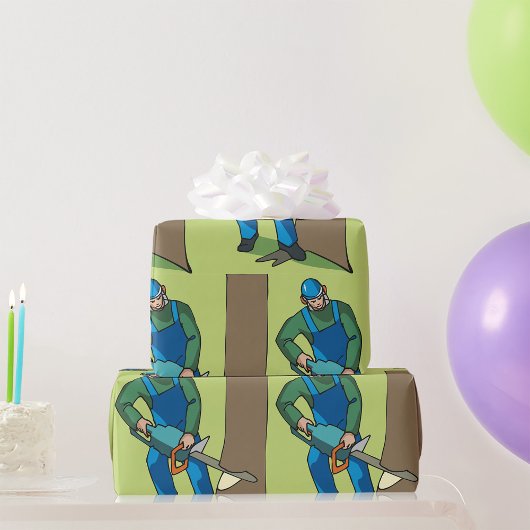 林業労働者 ラッピングペーパー