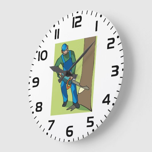 林業労働者 ラージ壁時計 (傾斜)