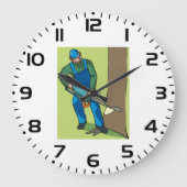 林業労働者 ラージ壁時計 (正面)