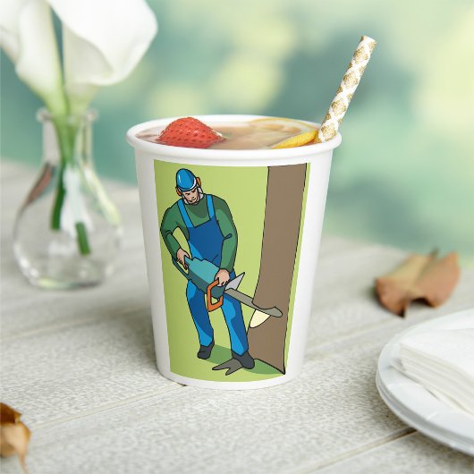 林業労働者 紙コップ