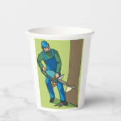 林業労働者 紙コップ (正面)