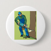 林業労働者 缶バッジ (正面)