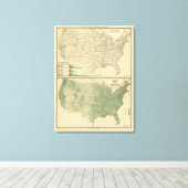 林業、流域 キャンバスプリント (インサイチュ (ウッドフロア))