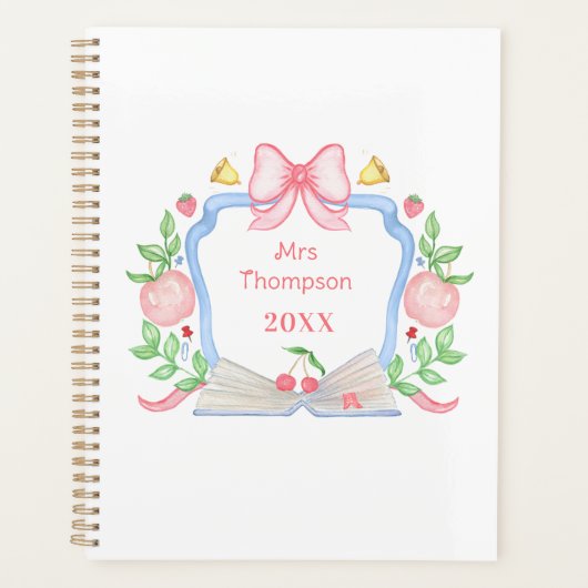 林檎とブックスクールクレスト | 先生 プランナー手帳 (正面)