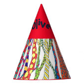 林熱狂するおもしろいカラフル幸せ パーティーハット (正面)