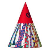林熱狂するおもしろいカラフル幸せ パーティーハット (左)