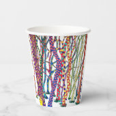 林熱狂する水色おもしろいカラフル 紙コップ (裏面)