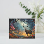 林野草草地に立つシカ ポストカード (スタンド正面)