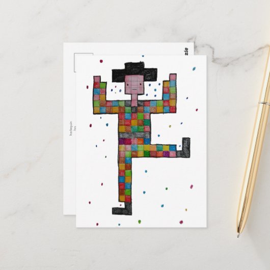 _枚のハレルキン ポストカード (正面/裏面インサイチュ)