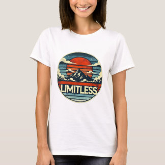 果てしない地平線:山のサンセットアート Tシャツ
