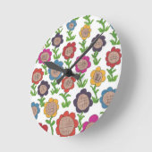 果てしない庭の花の文様芸術 ラウンド壁時計 (傾斜)