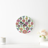 果てしない庭の花の文様芸術 ラウンド壁時計 (ホーム)