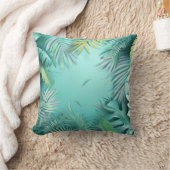 果てしなく続く熱帯の葉柄 クッション (ブランケット)