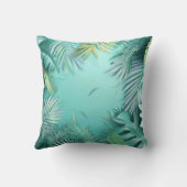 果てしなく続く熱帯の葉柄 クッション (裏面)