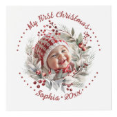 果実とクリスマスリース、緑のフォトキューブ フォトキューブ (正面)