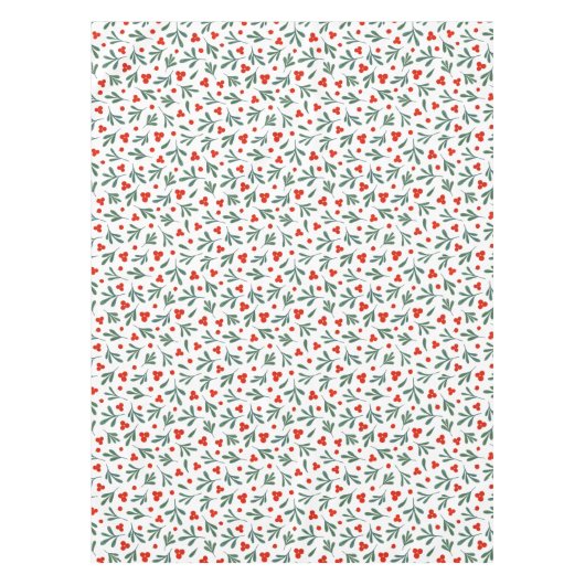 果実と冬の植物の継ぎ目葉のないパターン テーブルクロス (正面)