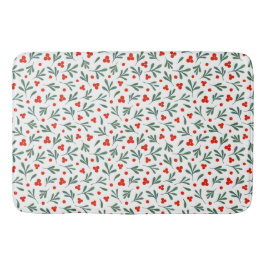 果実と冬の植物の継ぎ目葉のないパターン バスマット