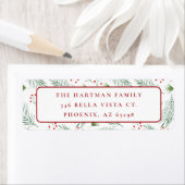 果実と松のクリスマス ラベル (インサイチュ)