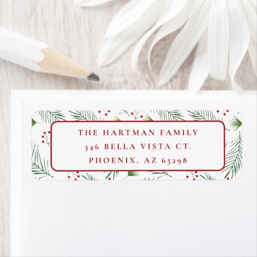 果実と松のクリスマス ラベル (インサイチュ)
