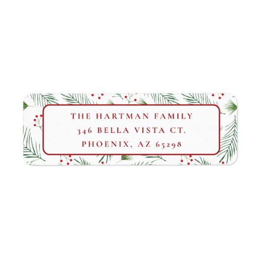 果実と松のクリスマス ラベル (正面)