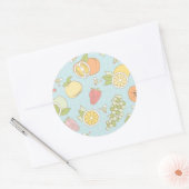 果実と果実の模様 ラウンドシール (封筒)