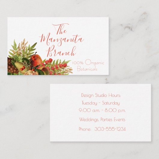 果実と花の花束 名刺 (正面/裏面)