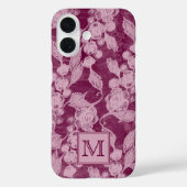果実と花パープルフローラモノグラム Case-Mate iPhoneケース (裏面)