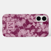 果実と花パープルフローラモノグラム Case-Mate iPhoneケース (裏面 (横))