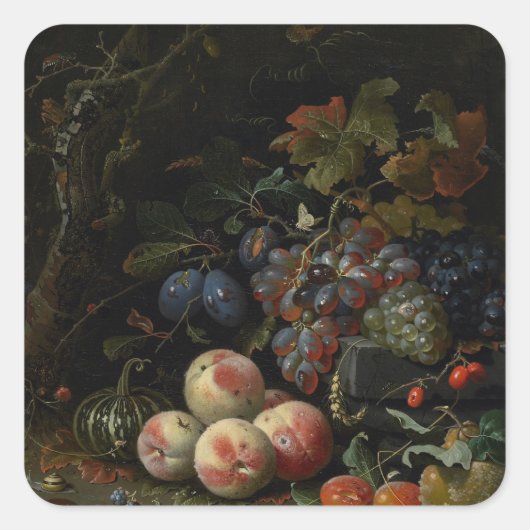 果実と葉と昆虫との静物生活, c.1669 スクエアシール (正面)