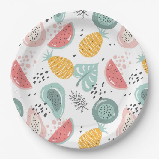 果実と葉 ペーパープレート (正面)