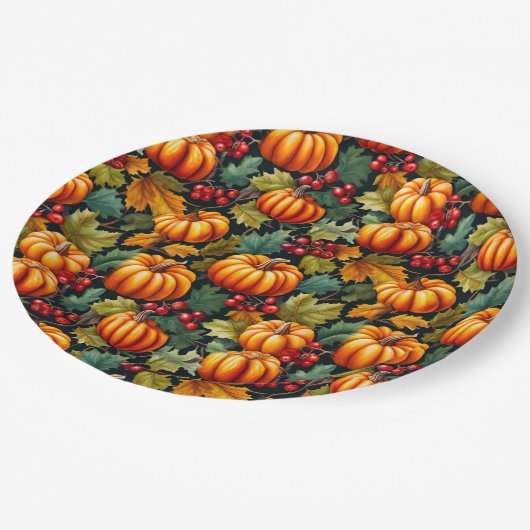 果実と離れのカボチャ ペーパープレート (アングル)