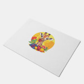 果実に囲まれたキリン ドアマット (アングル)